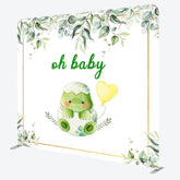 Lofaris Boho Sweet Turtle Baby Shower Square Tension Backdrop